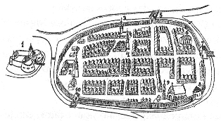 Plan miasta XVI wiek